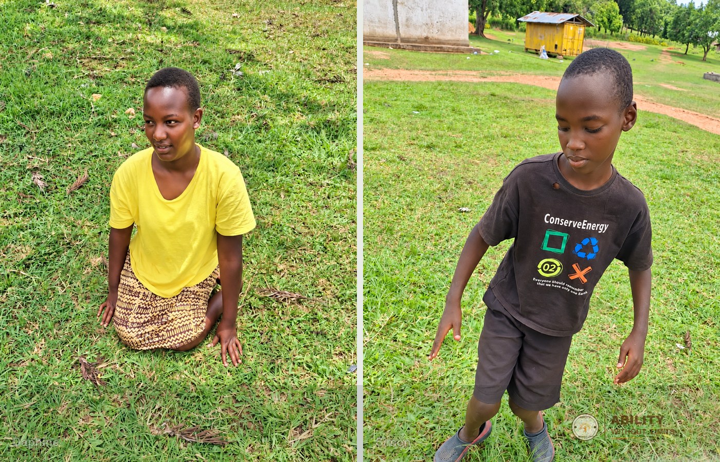 Real portraits of Daphine and Simon representing skills and independence